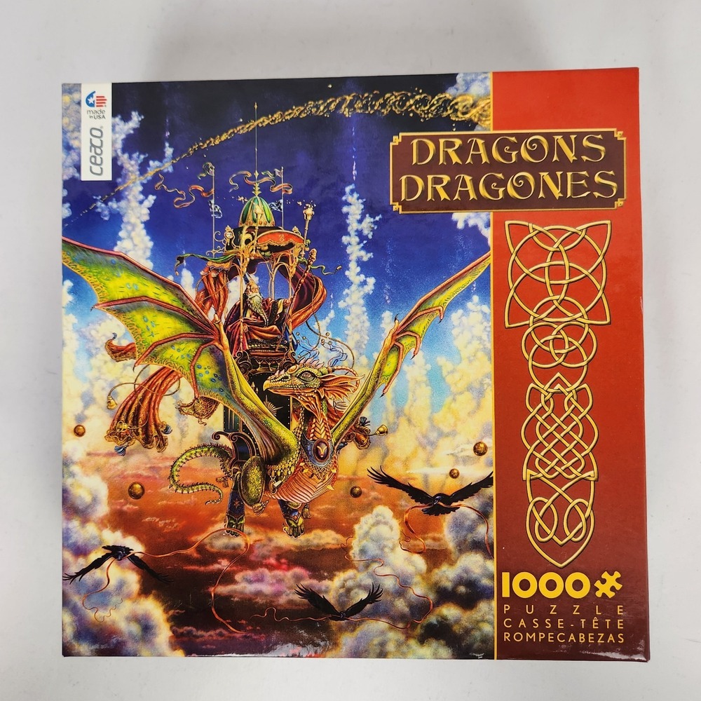 NIB Ceaco 1000 Piece Puzzle Myles Pinkey Dragons "Dragonflight" 20"x27"‎